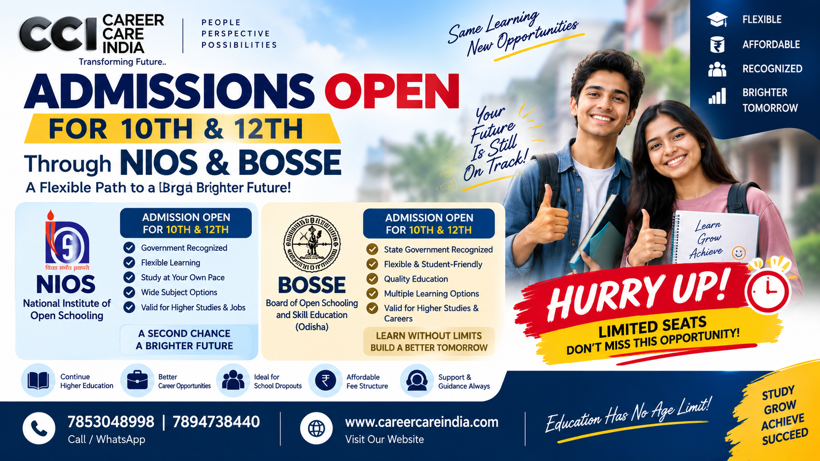 NIOS and BOSSE 10th and 12th Admissions Open